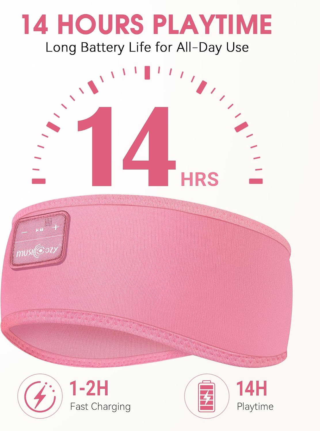 MUSICOZY Sleep Headphones Bluetooth Headband Headphones for Side Sleepers
