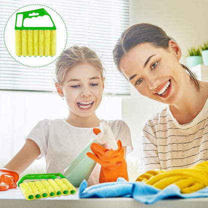 Geiserailie 2 Pcs Window Venetian Blind Cleaner Duster Tool Washable 7 Fingers Dusting Cleaner and Air Vent Shutter Brush Blinds Air Conditioner Fan Duster Dirt Housekeeping Tool (2 Color)