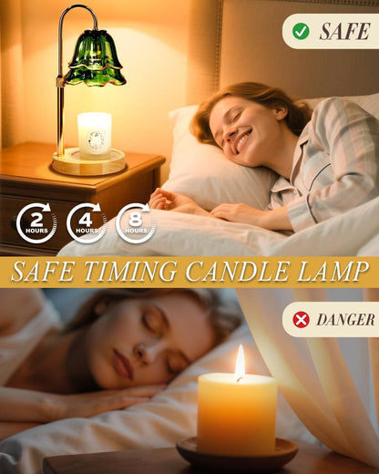 Flower Candle Warmer Lamp with Timer Dimmable, Christmas Birthday Gifts for Women Mom, Candle Warming Light Height Adjustable, Wax Melt Warmer for Jar Scented Candles, Housewarming Candle Lamp