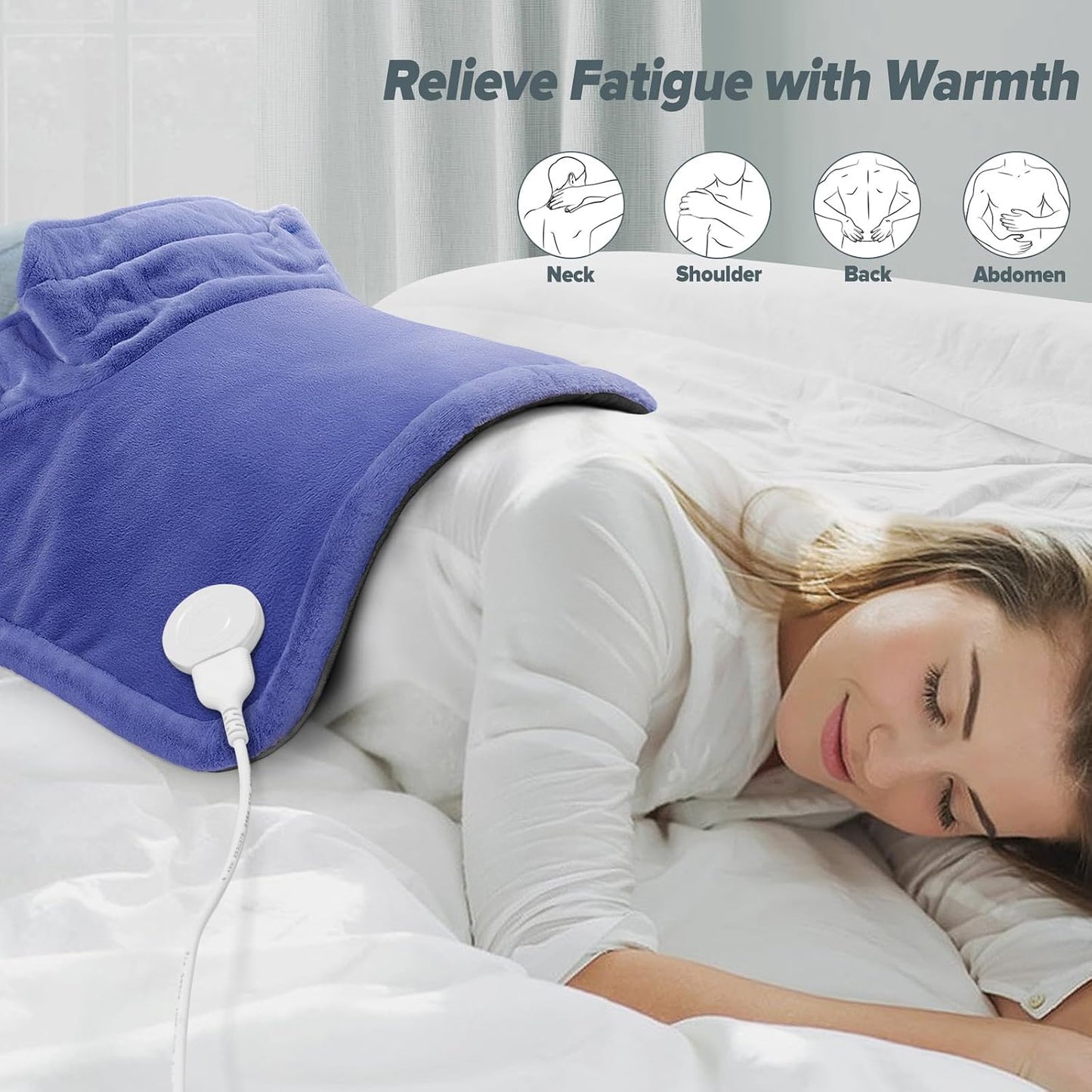 Neck Heating Pad Fathers Day Dad Gifts for Husband, Men, Mom, Wife, Women, 23'' x 17'' Weighted Shoulder Heat Pad for Back Pain Relief, Gifts for Christmas, Birthday, Mothers Day Warm Gifts
