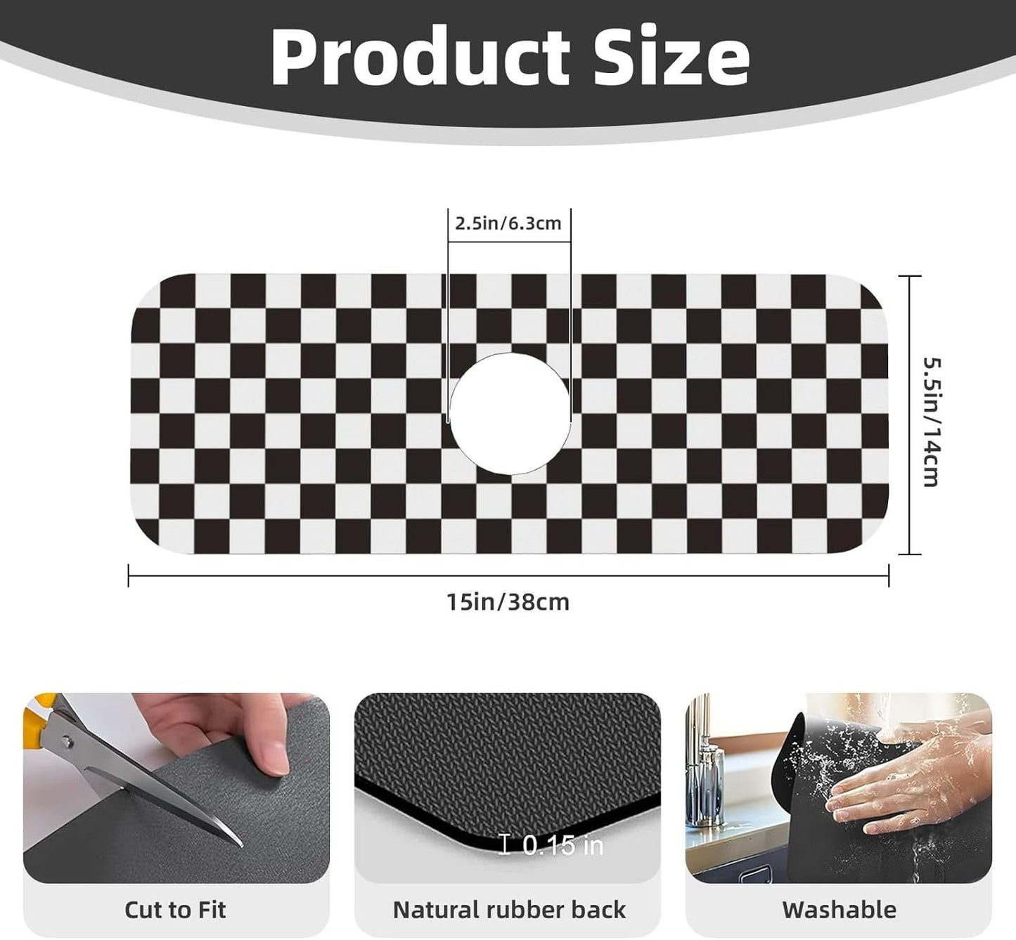 Wildflowers Floral Flower Kitchen Sink Splash Guard Faucet Mat Super Absorbent Fast Drying Mat Sink Gadgets-Fast Drying Pad Sink Mat For Kitchen Bathroom (15" X 5.5" )