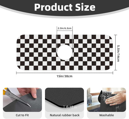 Wildflowers Floral Flower Kitchen Sink Splash Guard Faucet Mat Super Absorbent Fast Drying Mat Sink Gadgets-Fast Drying Pad Sink Mat For Kitchen Bathroom (15" X 5.5" )