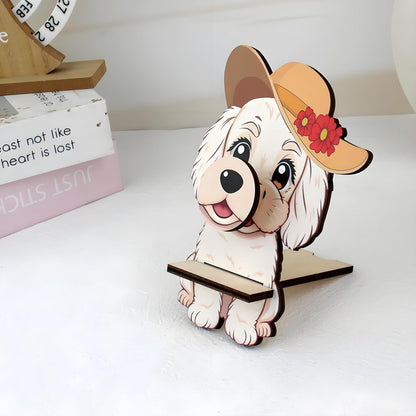 Poodle Eyeglass Holder Cute Dog Stand Eyewear Organizer, Securely Hold Eyeglasses for Office Bedside Nightstand Desk Home Decor Gifts