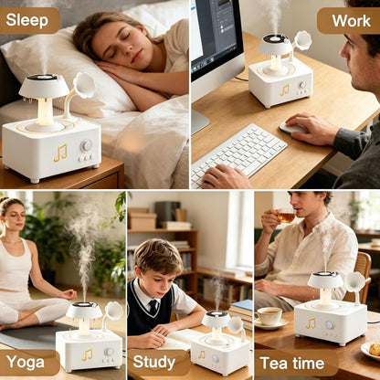 Morbou Raindrop Aroma Diffuser Room Humidifier with White Noise, 7-Color Air Mist Essential Oil Diffuser Sleep Sounds Aroma Rain Drop, with Remote Control (Brown)