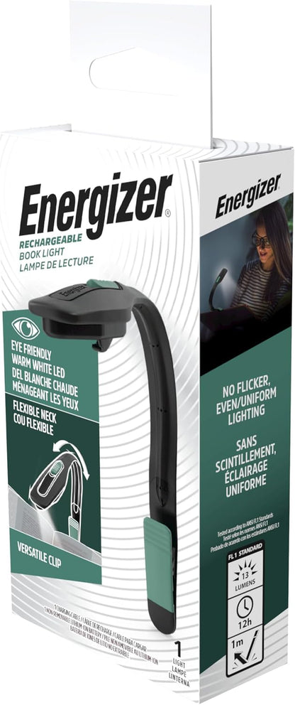 Energizer Flex-R LED Rechargeable Book Light for Reading in Bed, Reading Light with Warm LED Color, Long-Lasting and Lightweight, Pink