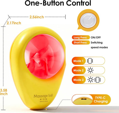 Red Light Vibrating Massage Ball - Handheld Trigger Point Tool for Deep Tissue Massage and Myofascial Release, Portable Massager for All Over the Body (Avocado)