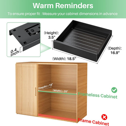 Pull out Cabinet Organizer, 21"Deep, Heavy Duty Full-Extension Slide out Drawers for Kitchen Cabinets with Nano Adhesive, Roll Out Shelf Sliding Cabinet for Pots, Bathroom, Pantry, Under Sink, White