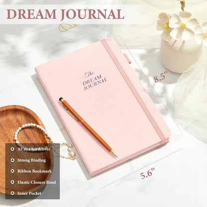 JUBTIC Guided Dream Journal Hardcover with Prompts, Beige | Record & Track Dreams, Interpretations & Thoughts before Sleeping, Ideal Gift for Women, Girls, Men