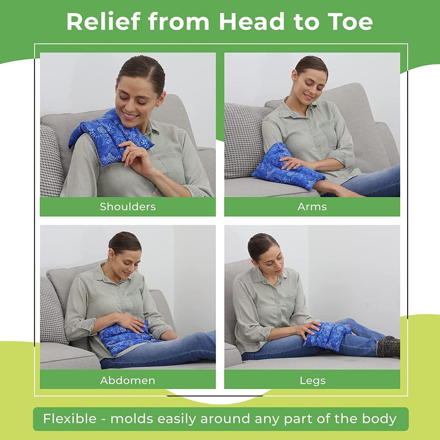 Nature Creation Microwaveable Herbal Heating Pad for Lumbar - Soothing Hot & Cold Therapy Pack for Lower Back- Soothing Relaxation, Warmth and Comfort - Happy Hearts