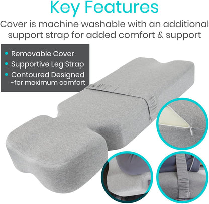 Xtra-Comfort Leg Pillow for Side Sleeping - Hip Pain Pillow for Between Legs - Memory Foam Wedge for Hip, Knee, Back Relief, Pregnancy, Sciatica - Orthopedic Breathable, Machine Washable Cover | Legs - Memory Foam Wedge for Hip, Knee, Back Relief,