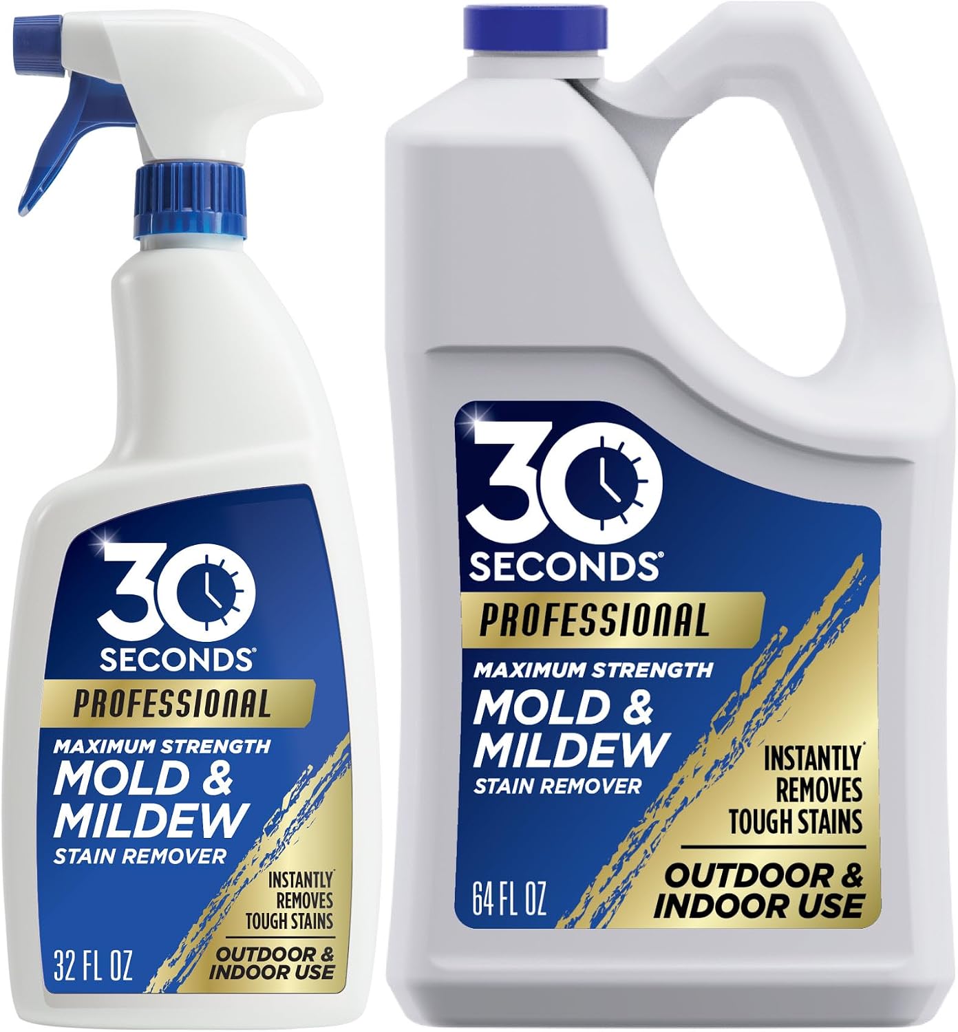 30 SECONDS Pro Mold & Mildew Stain Remover, Scrub-Free Formula, 32 Oz | Scrub-Free Formula, mold and mildew remover, mildew removal spray, mold killer, mold spray