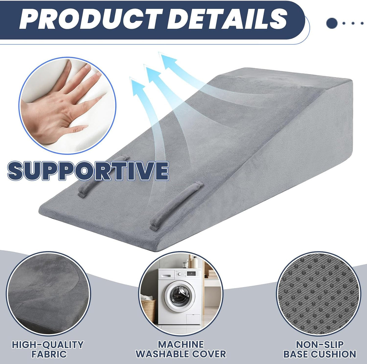 2 Adjustable Arc-Designed Leg Elevation Pillow for After Surgery – Knee Replacement Recovery Aid, Bone Foam Knee Surgery Pillow for Hip & Ankle Pain Relief
