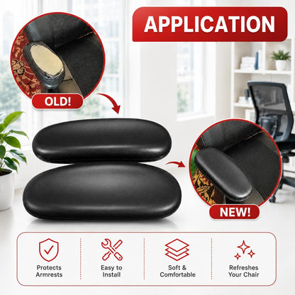 Ketofa Office Chair Arm Rest Replacement Fits All Styles of Arms with 4" Mounting Hole Patterns Screws Set Desk Armrest Cover(2Pack)