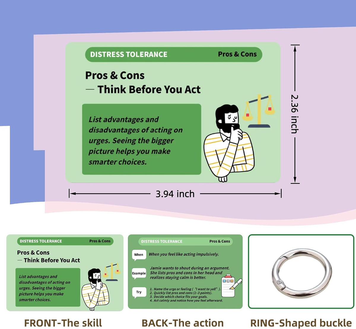 DBT Skills Coaching Cards with Guided Examples & Training Steps-28PCS Flashcards for Emotional Regulation|Stress Relief & Coping Tools for Office Worker & Adults