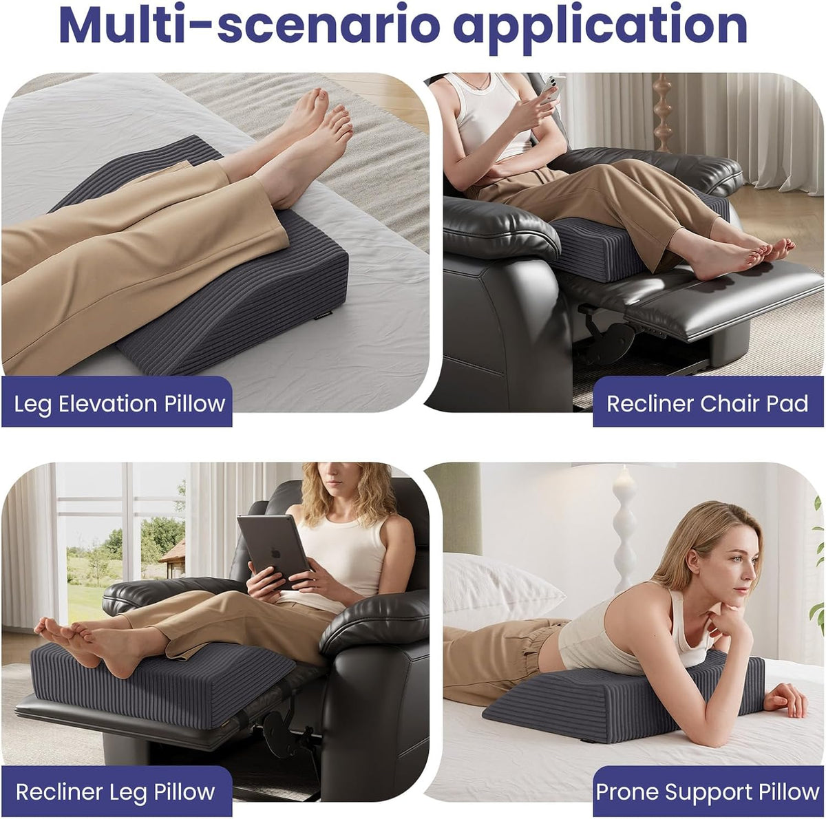 idee-home Recliner Leg Rest Cushion, Recliner Footrest Extender Pillow