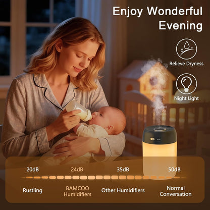 Plant Humidifier Indoor, 650ml Humidifier for Plants, Gray