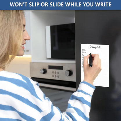 Small Magnetic Whiteboard for Fridge 5x7 in - Dry Erase Board for Refrigerator - Small Magnet List for Frig - Magnetics White Board Sheet - Fridge List Magnet - Mini Magnetic Grocery Shoping