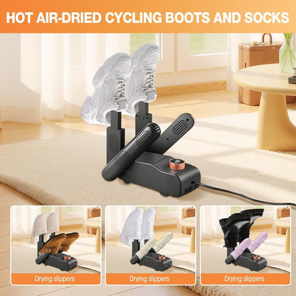 Boot Dryer Shoe Dryer - Glove Dryer and Boot Warmer Heat Blower for 4 Pairs Everlasting Comfort (Black)