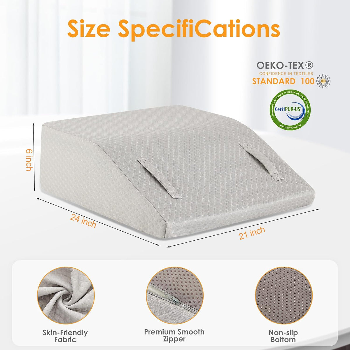Ruqmuis Leg Elevation Pillow for After Surgery, 10inch Foam Leg Elevating Pillow for Swelling and Blood Circulation, Leg Wedge Pillow for Sleeping, Knee Pillow for Knee Hip Ankle Pain Relief, Velvet