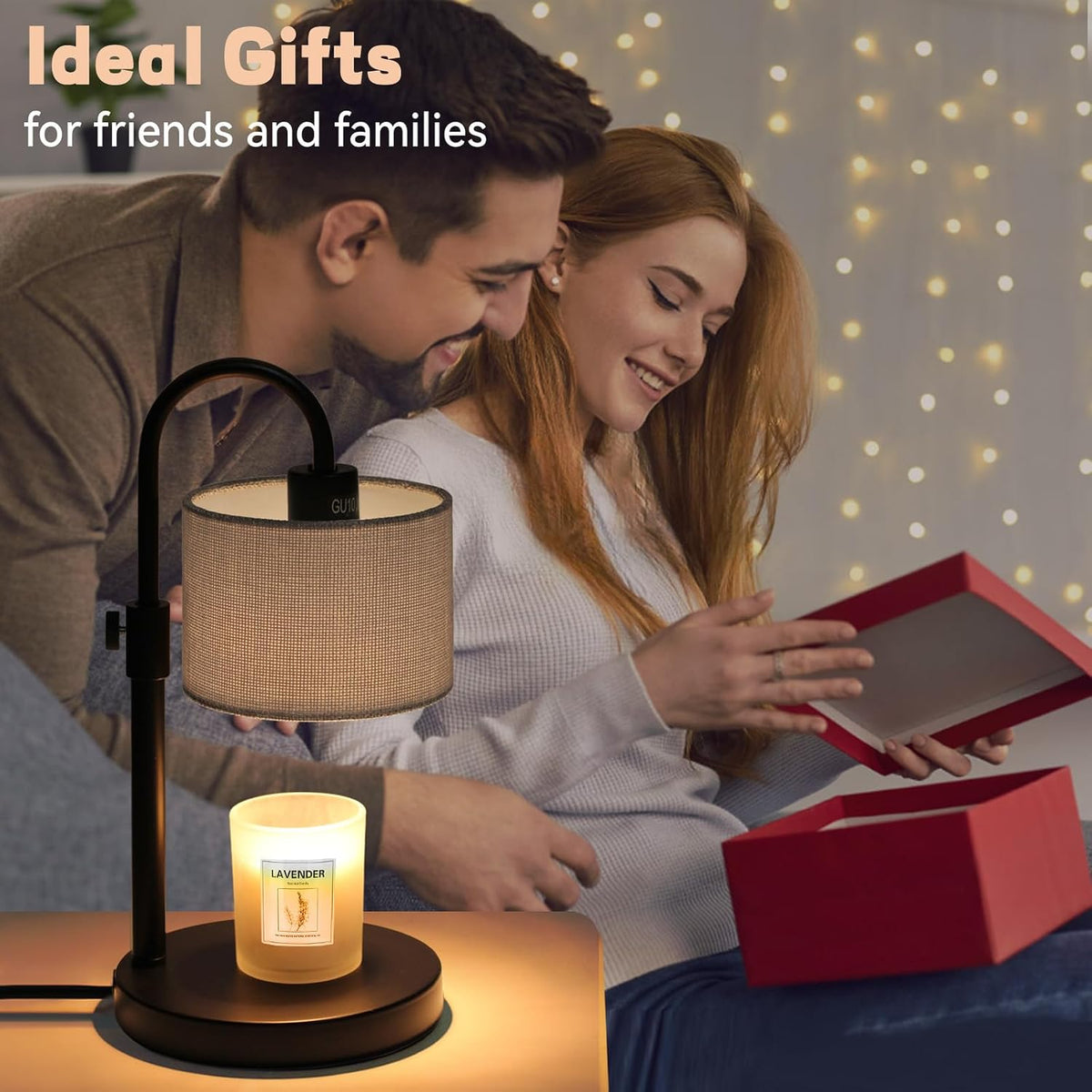 FINCMY Candle Warmer Lamp with Timer, Adjustable Height Candle Wax Warmer Candle Lamp Warmer for Jar Candles, Home Decor House Warming Gifts Compatible with Various Candles (Linen)