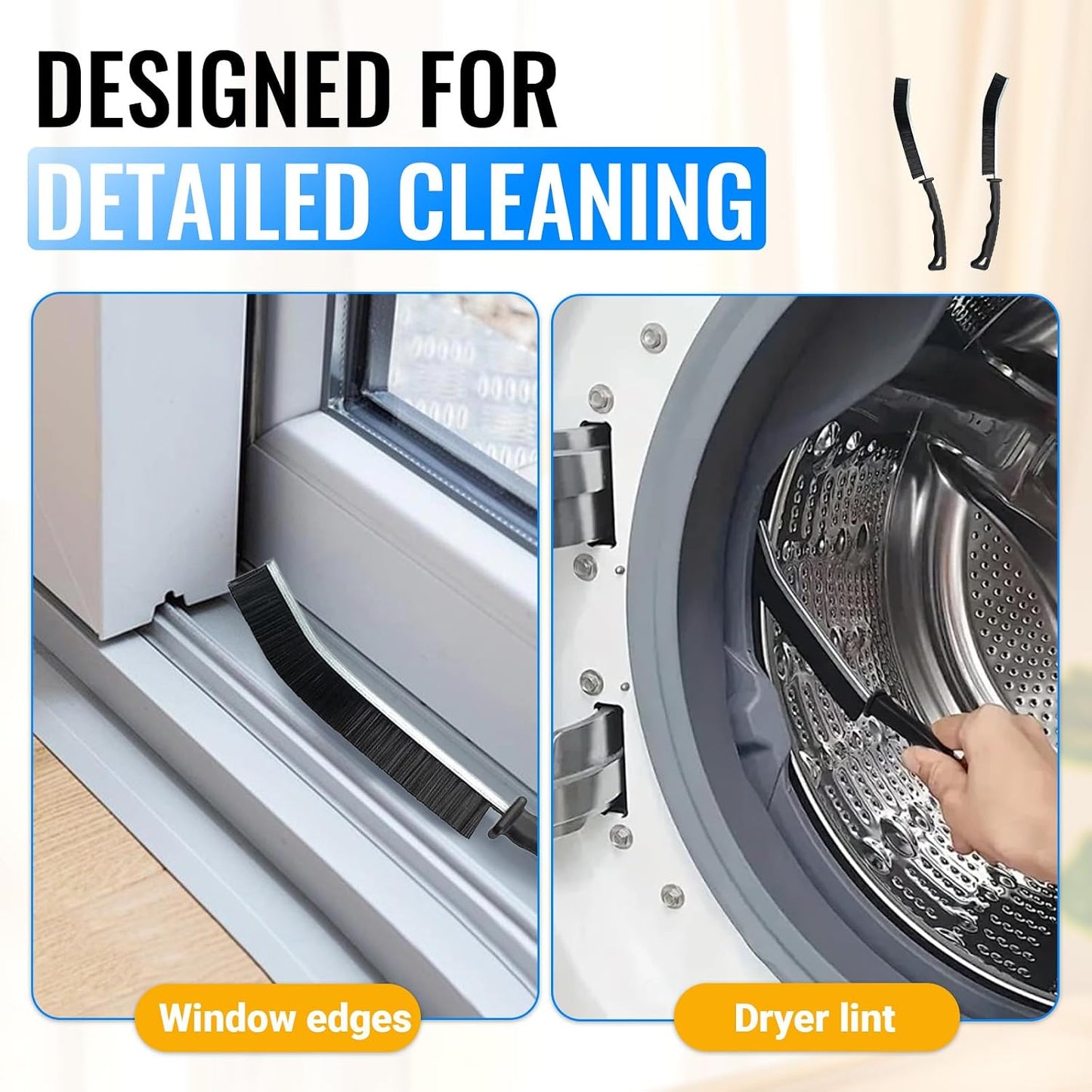 5 Pack Dryer Vent Cleaner Kit, Extra Long Flexible Brushes for Lint, Pet Hair & Dust, Refrigerator Coils, Home Washers, Sinks & Drains