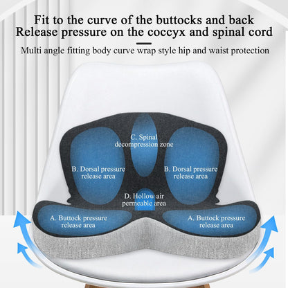 Seat Cushion with Lumbar Support Pillow, Back and Seat Cushion for Office