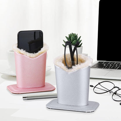 Plush Lined Eyeglasses Holder,Glasses Storage Organizer for Desk, Nightstand, Office,Eyewear Display Case,2 Packs
