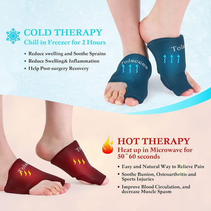 Foot and Toe Ice Pack with Reusable Foot Ice Gel Wrap for Bunion Care 1Pair