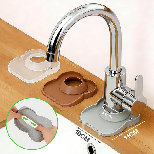 Silicone Faucet Mat for Kitchen Tap Compact Sink Splash Guard Protectors Behind Draining,Grey 2PCS