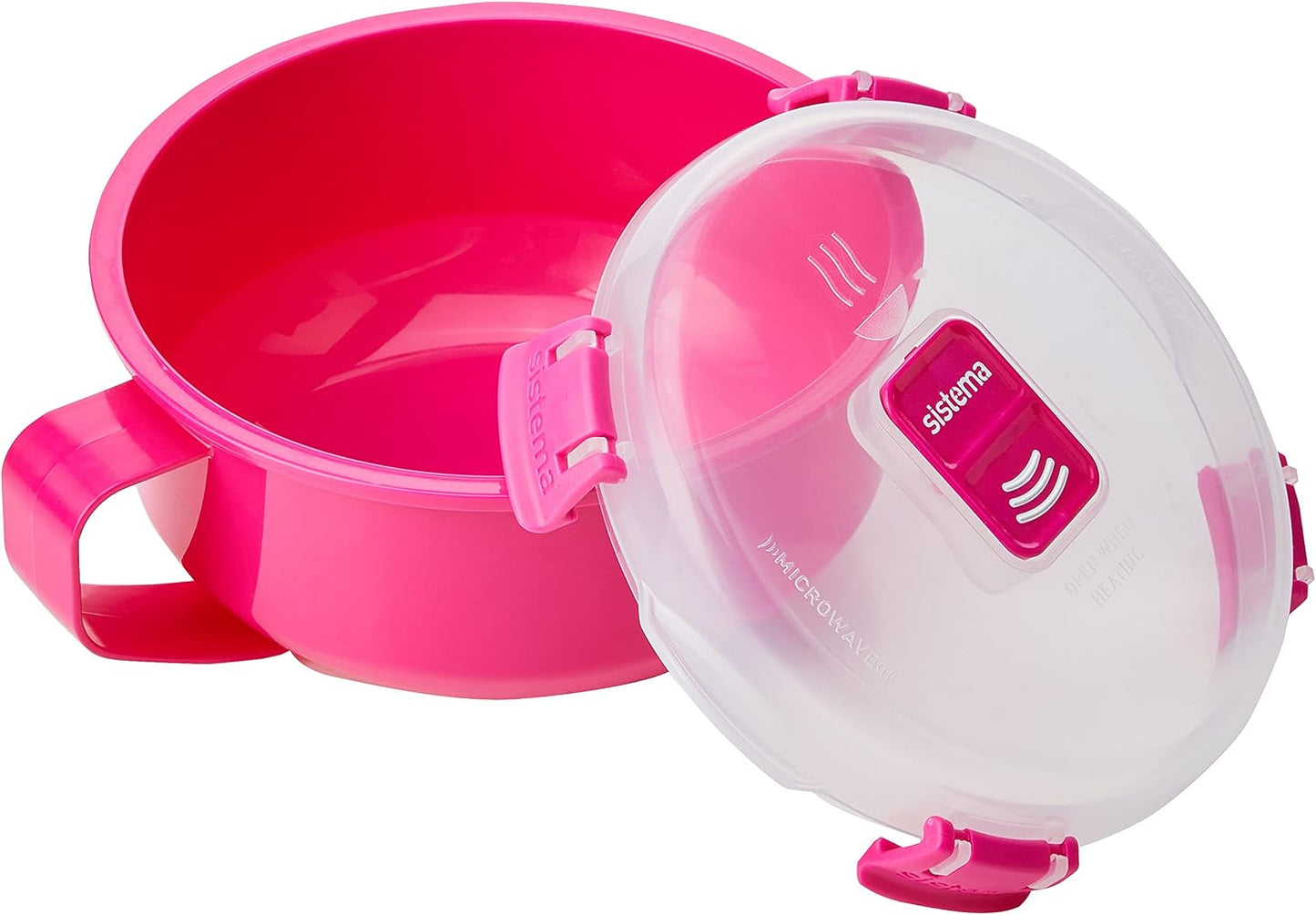Sistema Microwaveable 940mL Noodle Bowl, Round Microwave Container with Lid & Steam-Release Vent, Cooks Pasta, Soup, Stew & More, Dishwasher & Freezer-Safe, BPA-Free