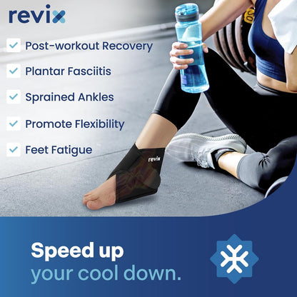 REVIX Ankle Ice Pack Wrap for Plantar Fasciitis & Foot Pain Relief