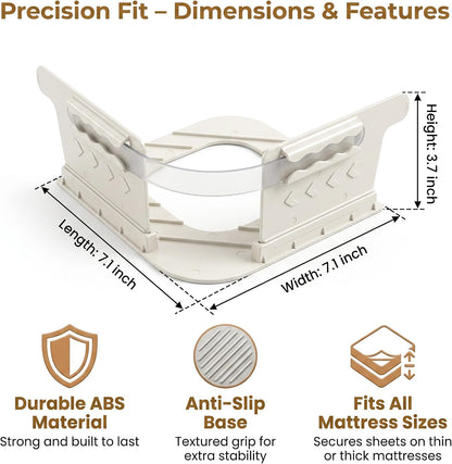 No-Lift Bed Sheet Holders for Thick Mattresses, 8PcsTriangle Sheet Straps Keep Sheets in Place All Night, Upgraded Mattress Clips with Fabric-Safe Grippers, Fitted Sheet Fasteners