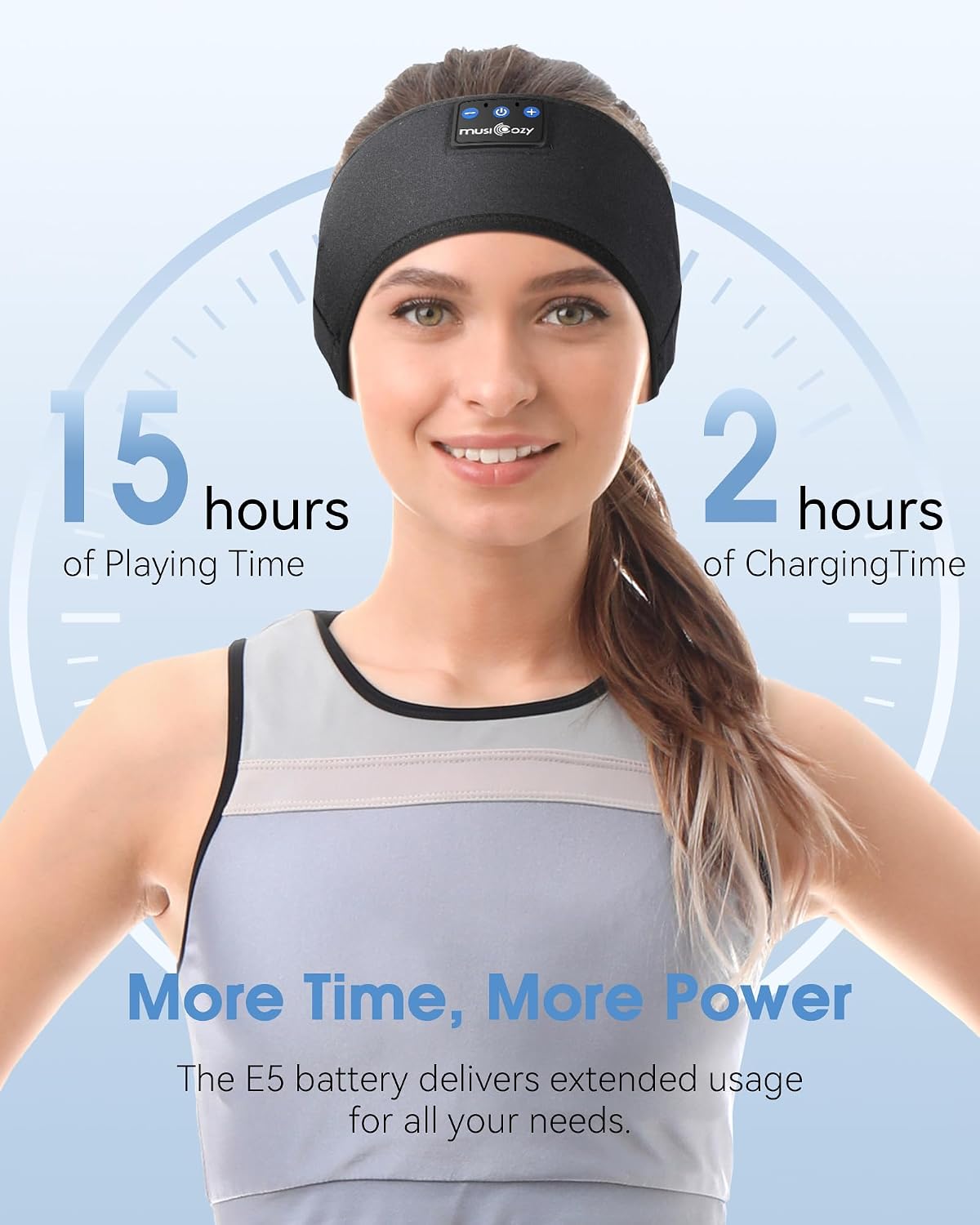 MUSICOZY Sleep Headphones Bluetooth Headband Headphones for Side Sleepers | Sleeping Headbands Wireless Sports Earphones Sweat Resistant Earbuds for Workout Running Cool Gadgets Unique Gifts for Women