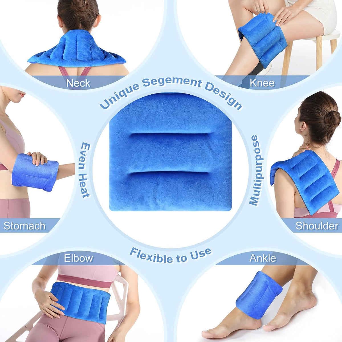 SuzziPad Microwave Heating Pad for Muscle Soreness Fatigue, 7"X16", Gray