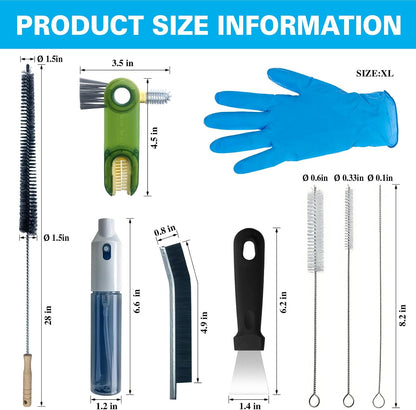 King Origin 12 PCS Home Crevice Cleaning Brush Set | Kitchen Bathroom Cup Lid Straw Dryer Vent Gap Cleaning Tools Household Cleaning Supplies