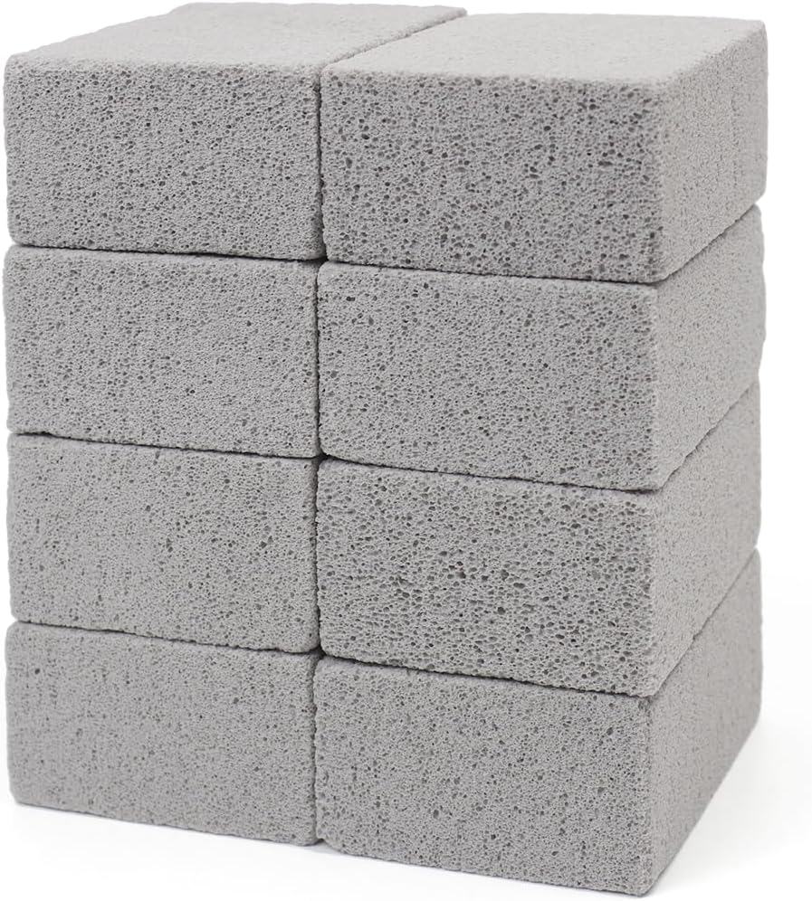 Magic Blackstone Griddle Scraper，4 Pack Gray Stone Cleaning Block Clean Brick for Grill, Removing Stains BBQ，Pool, Racks, Baking Steel, Oven, Flat Top Cookers, Utensils, Exfoliation Dead Skin, Toilet