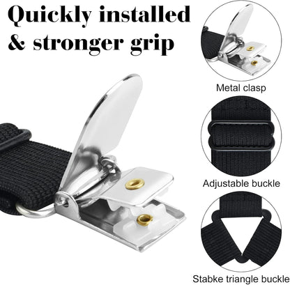 Morcheiong Bed Sheet Fasteners Straps - 4 Pack Adjustable Bed Sheet Holder Strap for Bedding Stays Bedsheet Tie Downs - Black