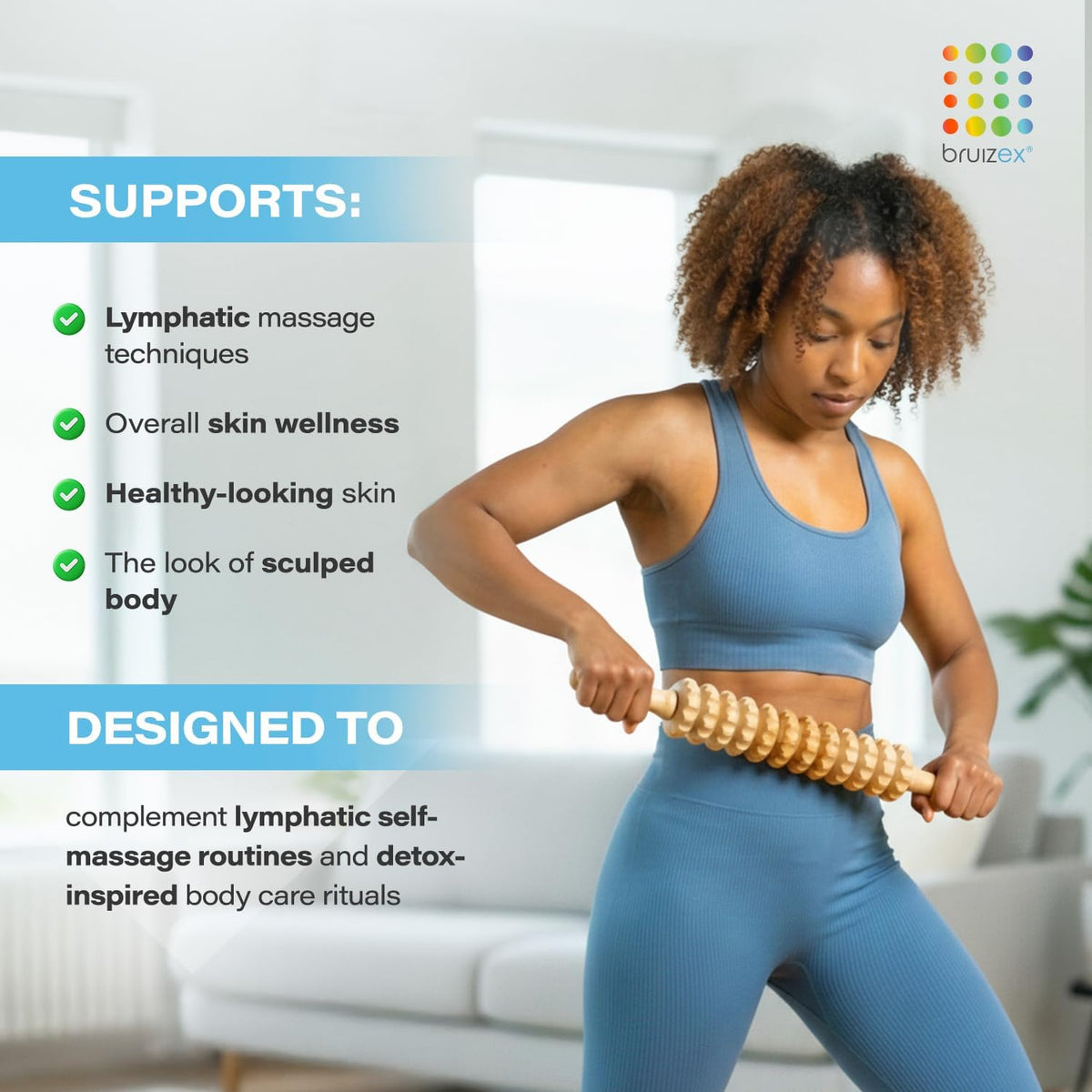 Bruizex Lipo Roller Lymphatic Drainage Massager, Massage Tool for Stomach