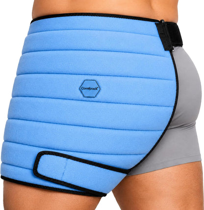Comfpack Hip Ice Pack Wrap After Surgery, 2 Hours Long Lasting Cold Therapy | Flexible & Evenly Cooling Reusable Ice Pack for Hip Replacement Surgery, Injuries, Sciatica, Bursitis, Hip Flexor Pain, Gift
