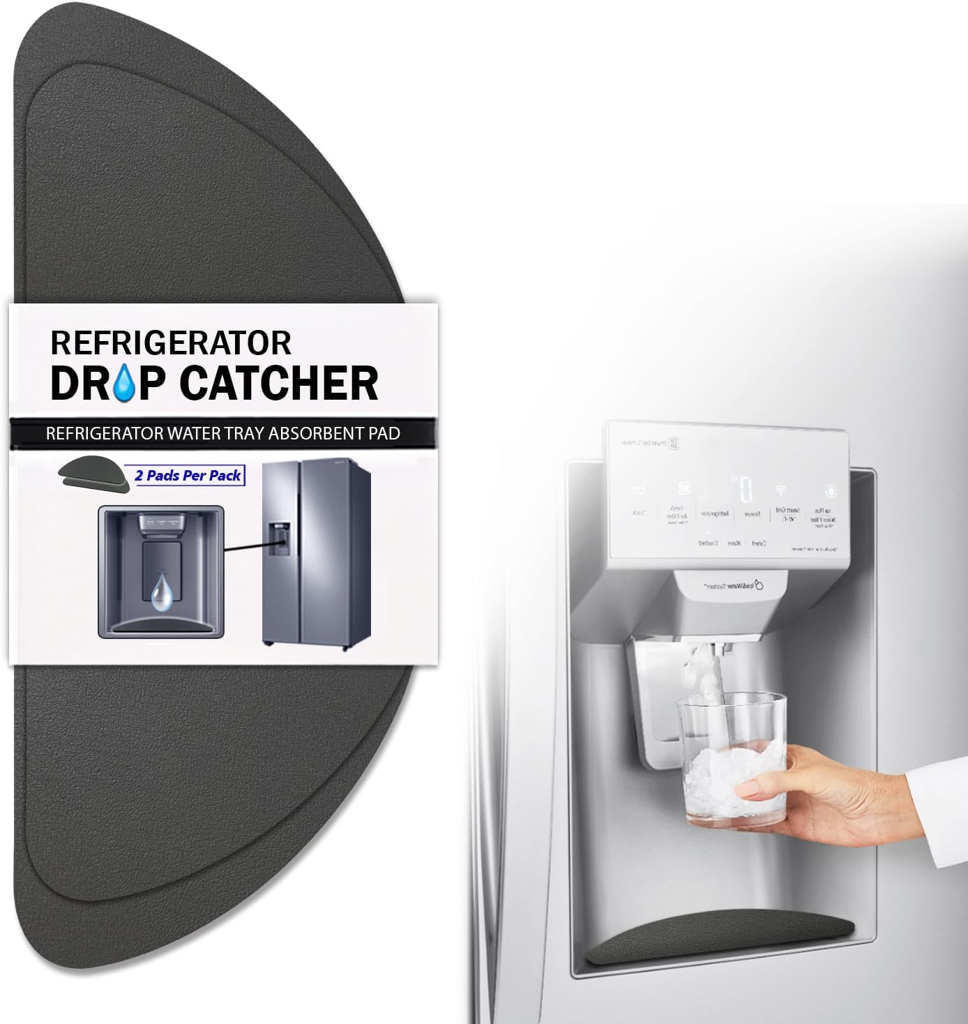Refrigerator Drip Catcher for Water Tray (Rectangular) | Protects Water Spills, Absorbent Pad for Refrigerator Drip Tray, No More Water Stains