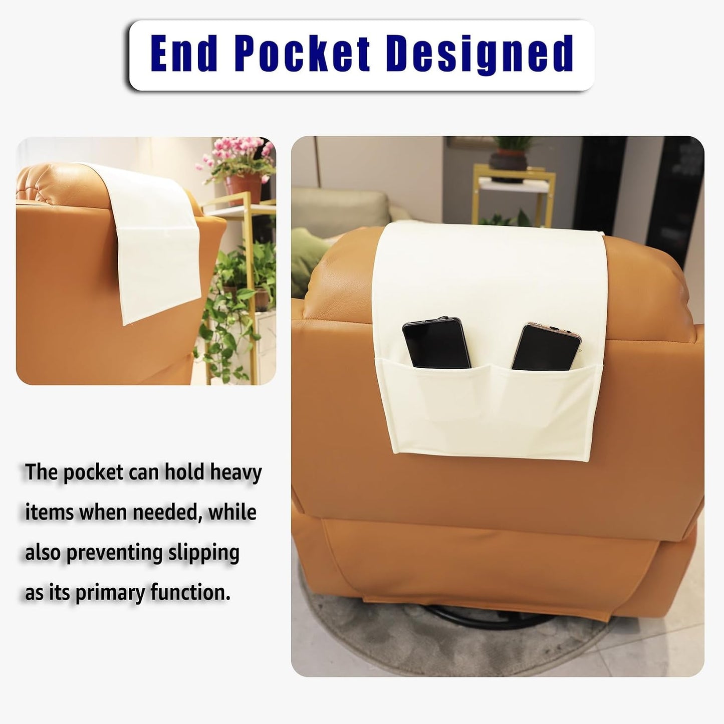 Adjustable Headrest Pillow for Recliners and Armchairs - Non-Slip Velvet Cushion for Neck Support and Pain Relief (Gray)