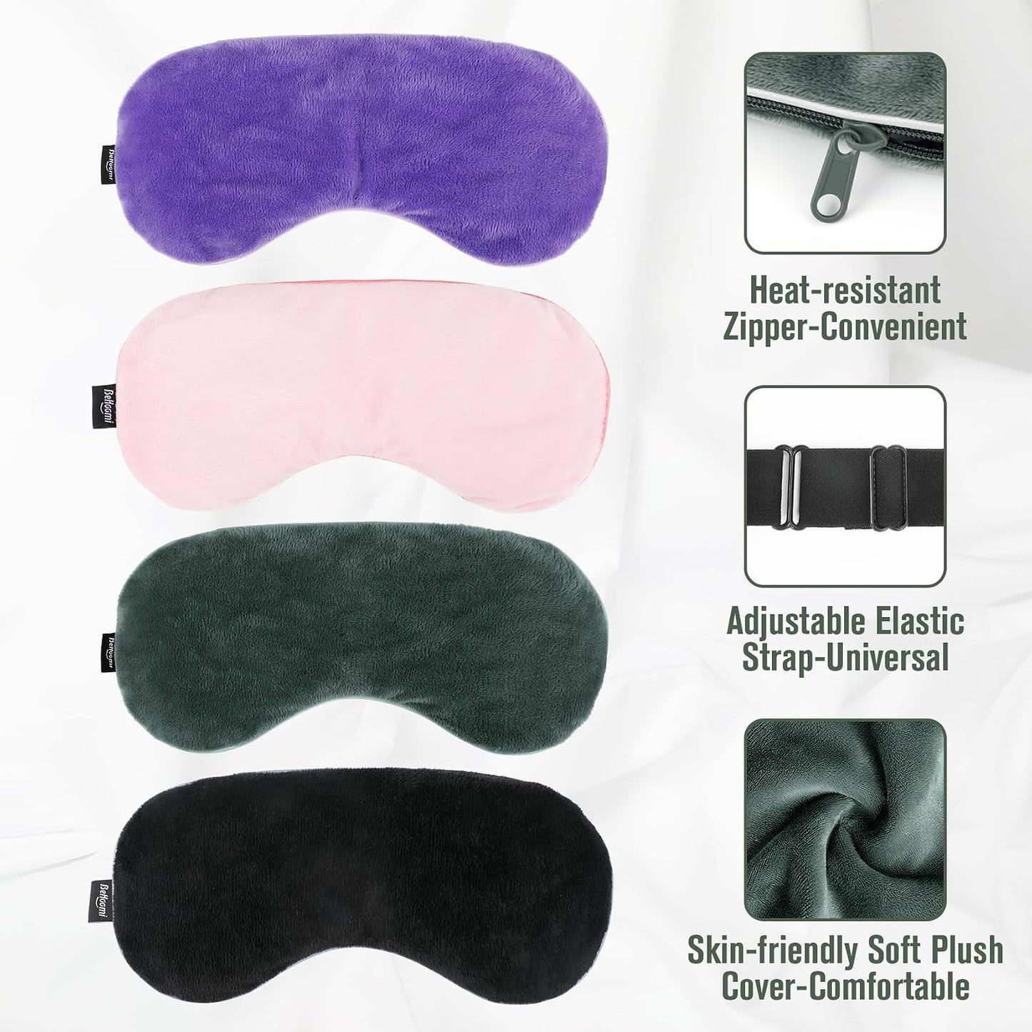 BeHoomi Heated Eye Mask, Weighted Sleep Mask for Eye Relaxation, Purple | Warm Compress for Eyes, Cooling Eye Mask for Sleeping, Reusable Hot and Cold Eye Masks for Home, Office, Gifts for Women