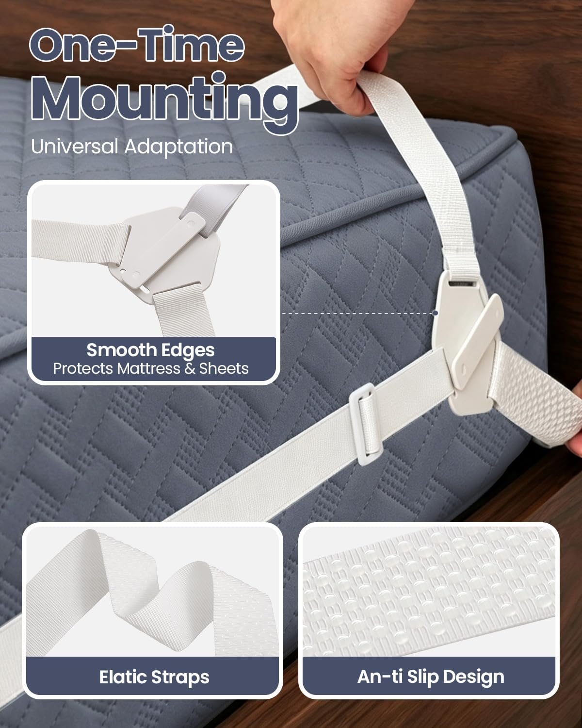 Bed Sheet Holders, Fitted Sheet Holder, 10 Twist-Locks, 360°Secure Fit
