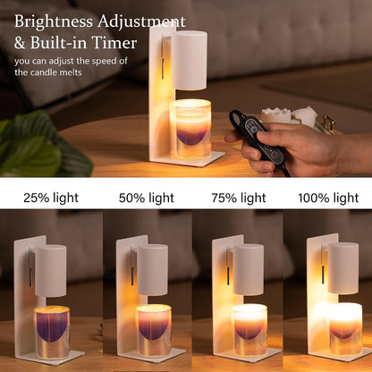 MOAFINA White Candle Warmer Lamp with Timer,Height Adjustable Dimmable