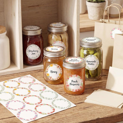 360 Pcs Canning Jar Labels, 2 Inch Round Removable Stickers, 6 Colors | Writable Labels, Easy Peel, No Residue, For Jars, Bottles, Pantry, Meal Prep, Gift Wrap And Party Favors