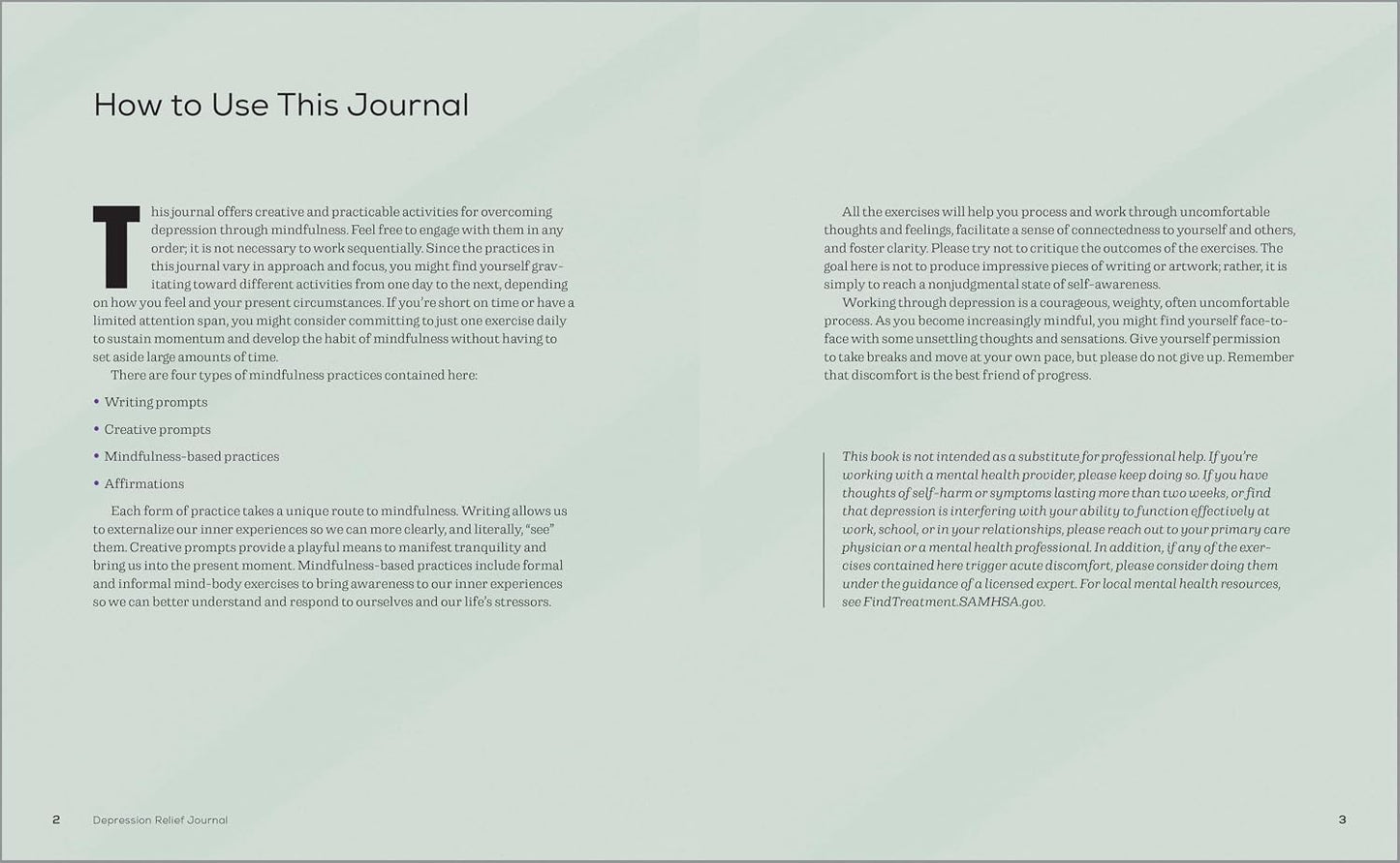 Depression Relief Journal: Creative Prompts & Mindfulness Practices to Release Negative Emotions