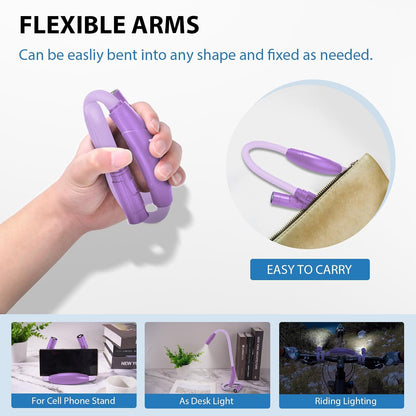 Rechargeable Hands-Free Neck Light with 3 Adjustable Color Modes, Black | Stepless Dimming, Flicker-Free Eye Protection, Flexible & Bendable, Long Battery Runtime, Protable Lightweight