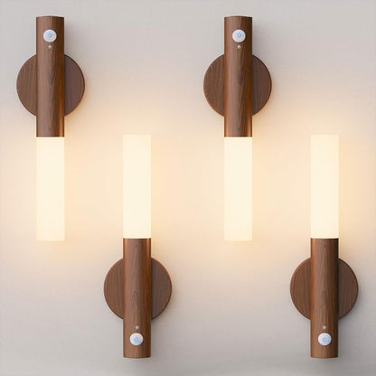 Rechargeable Motion Sensor Wall Sconces, 2200mAh, Magnetic Night Light 4P | Battery Operated, Wireless, Wall Light, 3000K Warm White, Indoor Use for Hallway, Stair, Cabinet and Picture Lighting