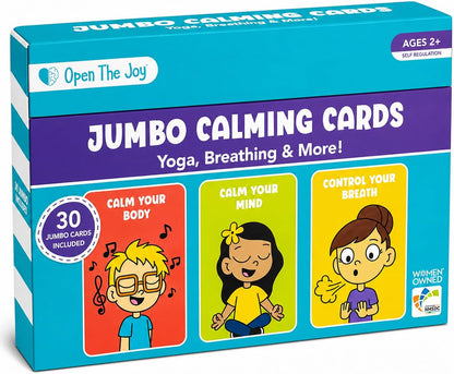 Open The Joy Jumbo Calming Cards, SEL Mindfulness Cards for Kids 3+