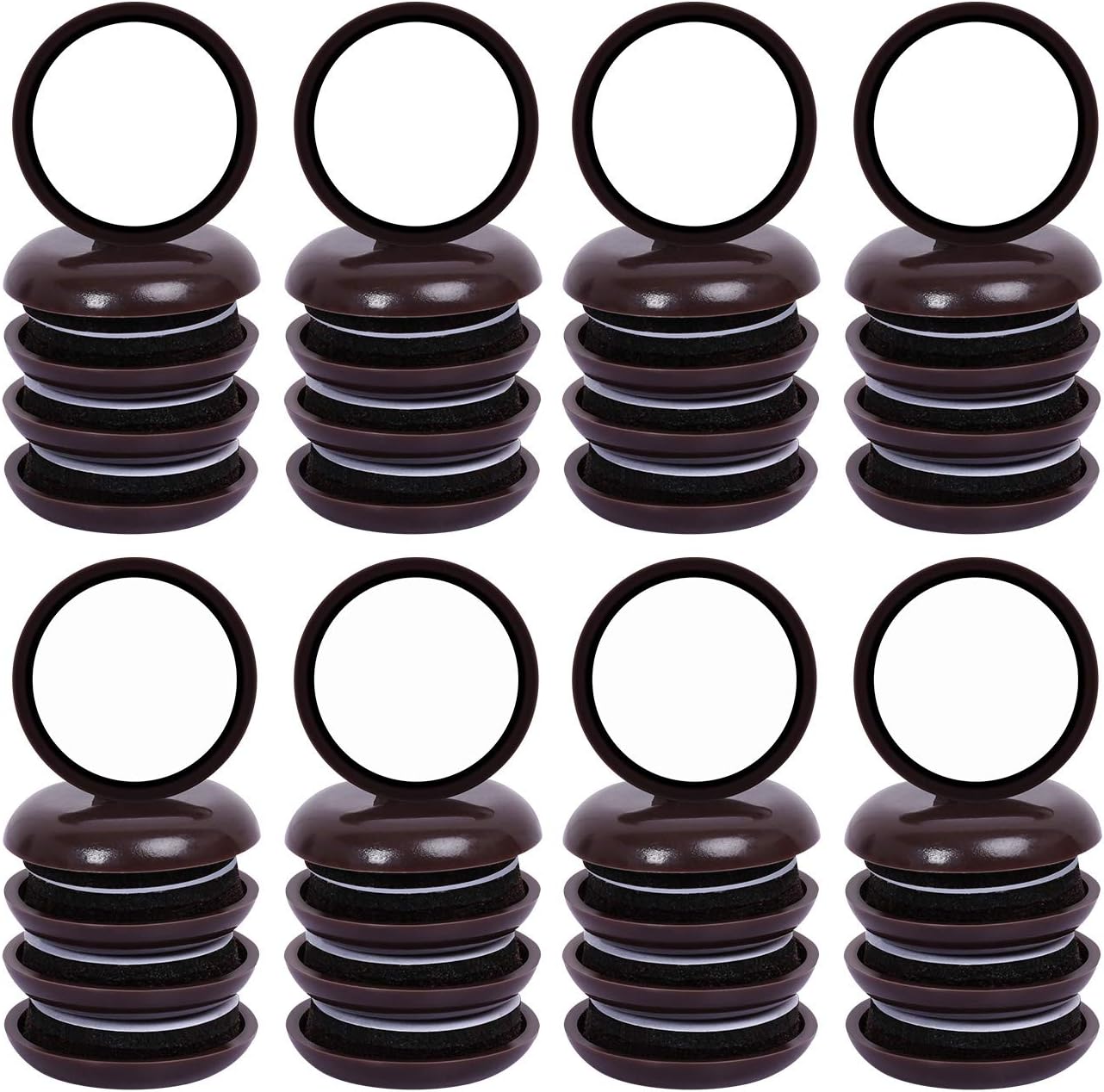 Ezprotekt 16 Pack Self-Stick Furniture Chair Leg Sliders for Carpet, 2-1/8" Self-Adhesive Round Furniture Movers Sliders, Carpet Chairs Furniture Glides, Carpet Moving Sliders Easily Move (Beige)